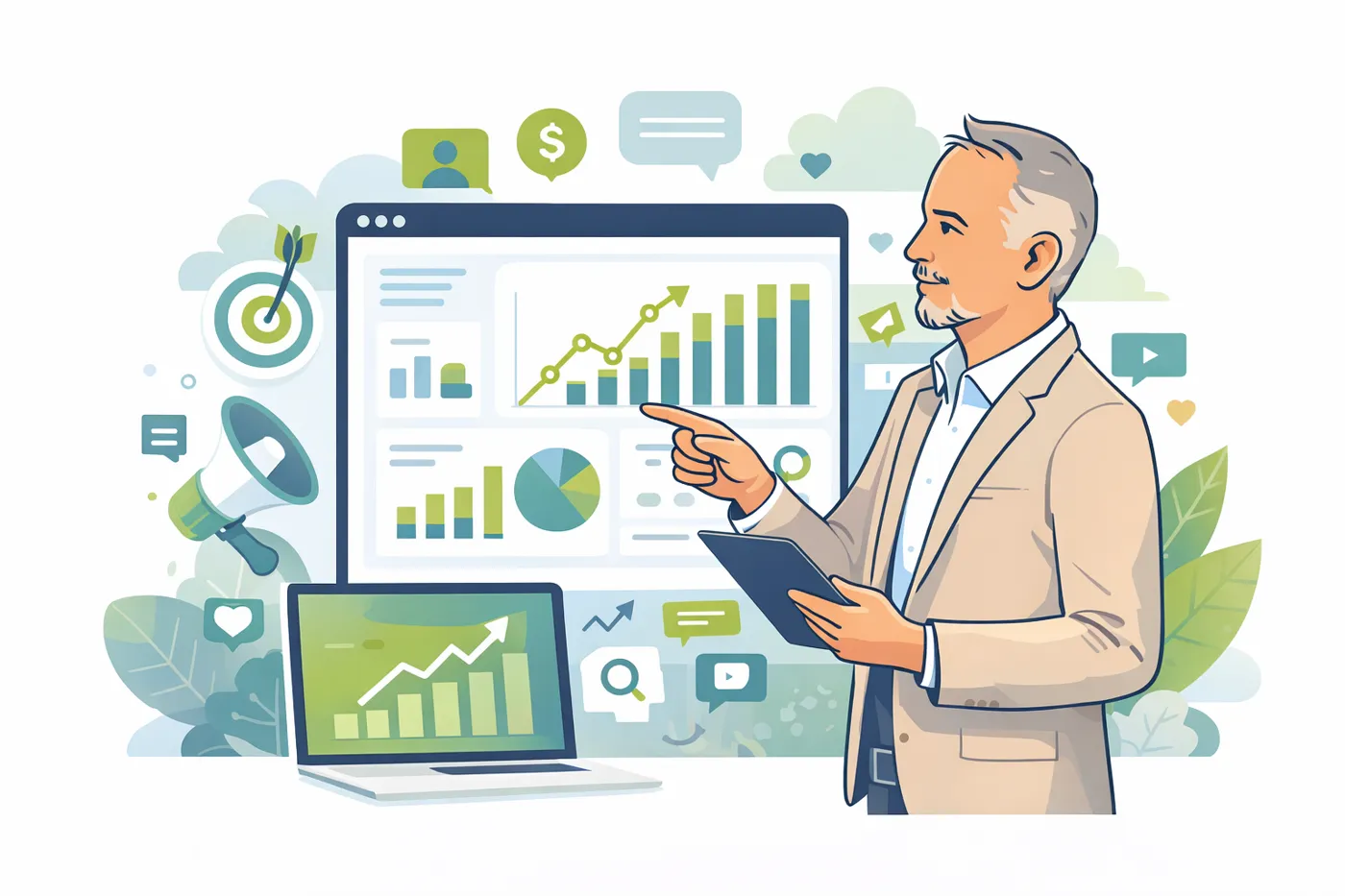 Banner mit Call-to-Action zur digitalen Lead Generierung auf sichtbar.ag mit Auszeichnungen und Siegeln renommierter Partner.